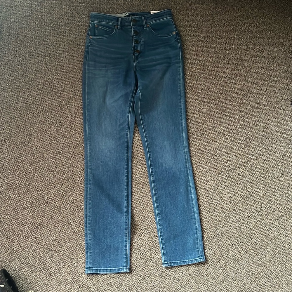 Volcom super stoned high rise skinny button fly jeans